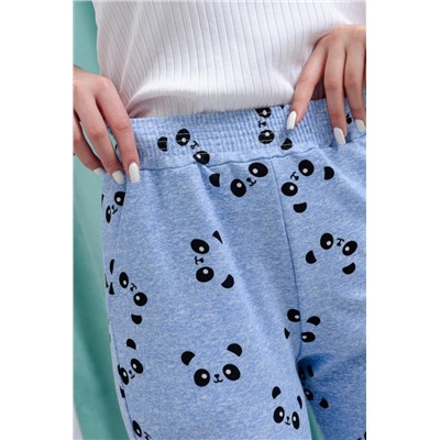 Брюки женские 8433 (Панды на голубом)