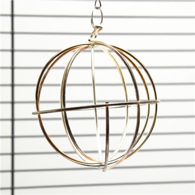 Кормушка для сена металлическая сфера, 8×8×15 см