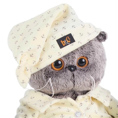 Мягкая игрушка «Кот Басик», в пижаме, 19 см