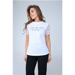 Футболка с кружевом 100005