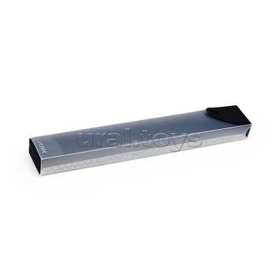 Пенал для кистей "Limited Edition. Uno Black" 35x5x3 см, прямоугольный для 25 предметов, выдвижной, на кнопке, пластик 550 мкм, фактура "песок" черный с дымчатым, в пластиковом пакете