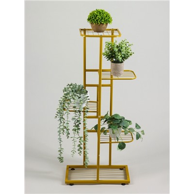 Подставка для цветов Greengo, 5 полок, 44×22×95 см, напольная, металл, цвет золотой
