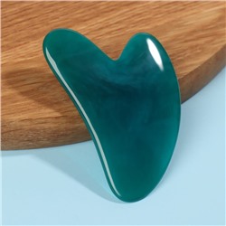 Массажёр гуаша «Сердце», 8.5×5.5 см, цвет изумрудный