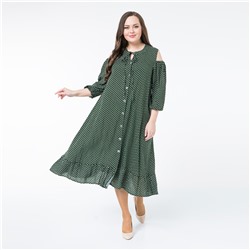 Платье, текстиль, хаки