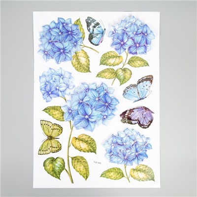 Наклейка интерьерная 3D «Гортензии», 50×35 см