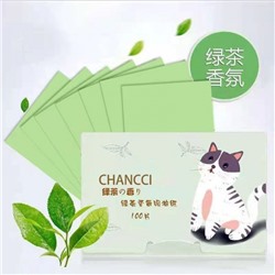 Салфетки матирующие с ароматом зелёного чая Chancci, 100 шт