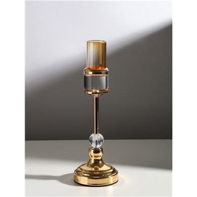 Подсвечник на 1 свечу «Прозрачность», под золото, 36×12×12 см