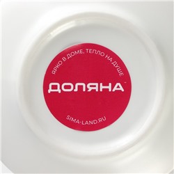 Чайная пара «Лист», 2 предмета: кружка с ложкой 180 мл, блюдце d=13.5 см, керамика, белая