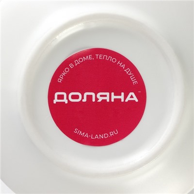 Чайная пара «Лист», 2 предмета: кружка с ложкой 180 мл, блюдце d=13.5 см, керамика, белая
