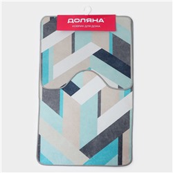 Коврики для ванной и туалета Доляна «Свэч», 2 шт., 50×80 см, 40×50 см