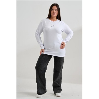 8562 футболка с дл.рукавом унисекс (Белый_порше)