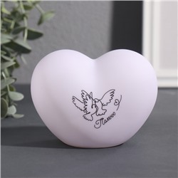 Фигурка светящаяся RISALUX «Сердце. Голуби», LED-ночник, 3хLR44, 8×11×7 см