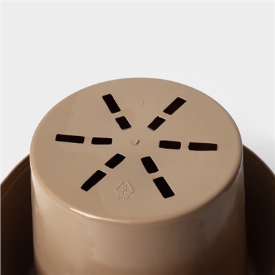 Горшок для цветов с поддоном «СибПолимер. Дуэт», 1.5 л, пластиковый, цвет кофе с молоком