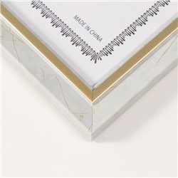 Фоторамка для фото А4 «Вайолетт», пластик, светло-серая с золотой полосой, 1.5×25.4×34 см