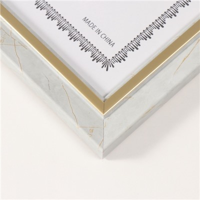 Фоторамка для фото А4 «Вайолетт», пластик, светло-серая с золотой полосой, 1.5×25.4×34 см