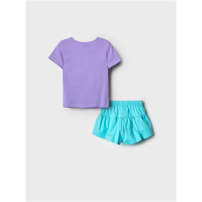 Комплект трикотажный для девочек: фуфайка (футболка), шорты