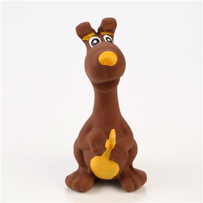 Игрушка для собак «Бобик», 11 см, пищащая, латекс, коричневая