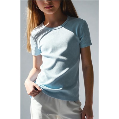 Футболка для девочки в рубчик из рибаны Happyfox