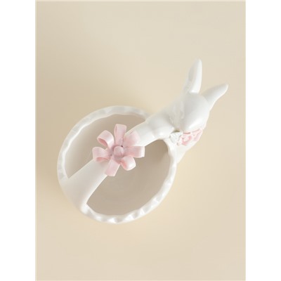 Конфетница SL Home «Лесные кролики», 12.5×8×12 см, фарфор, белая