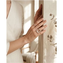 Кольцо с белым серебрением