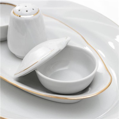 Сервиз столовый фарфоровый «Классик», 37 предметов, 4 вида тарелок, цвет белый