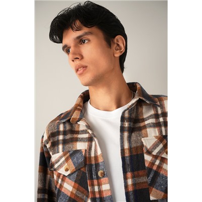 Мужская теплая рубашка в клетку Happyfox