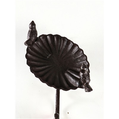 Настенный крючок декоративный с подставкой для мелочей «Две птицы», чугун, 14.5×28×21 см