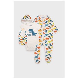 Комплект (Боди+Комбинезон+Чепчик+Нагрудник) PLAYTODAY, 1121476
