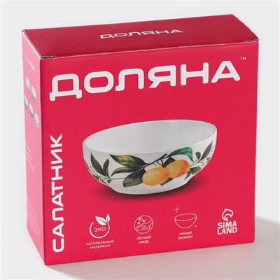 Салатник фарфоровый Доляна «Мрамор», 600 мл, d=15.5 см
