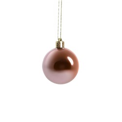 Ёлочные игрушки «Лилиан», шары новогодние, d=6 см, набор 12 шт., розовый