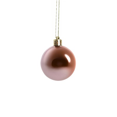 Ёлочные игрушки «Лилиан», шары новогодние, d=6 см, набор 12 шт., розовый