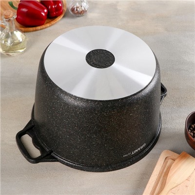 Кастрюля KUKMARA Granit ultra, 8 л, d=30 см, h=25 см, антипригарное покрытие, литой алюминий, коричневая