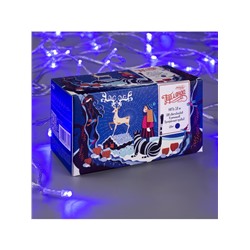 Гирлянда «Нить» 10 м, IP20, прозрачная нить, 100 LED, 8 режимов, 220 В, свечение синее