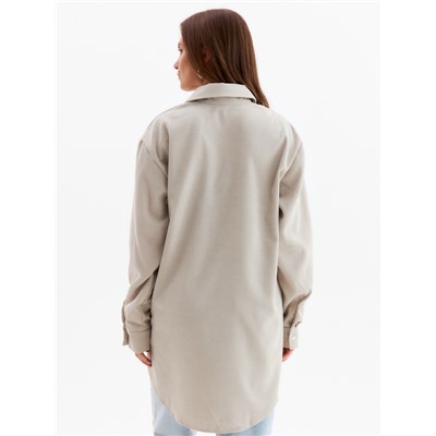 Рубашка женская MINAKU: Velvet Collection, размер 46, серо-бежевая