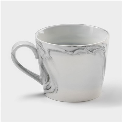 Набор кружек на металлической подставке «Мрамор», 6 предметов: 390 мл, керамика, серый