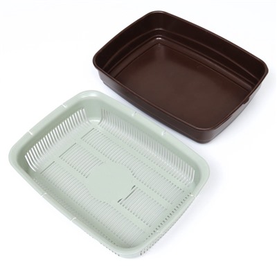 Лоток большой с сеткой Atlantis «Стандарт», 42×31×10 см, шоколад