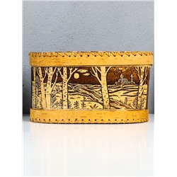 Хлебница-батонница с крышкой «Сказка», 26×17×15 см, береста