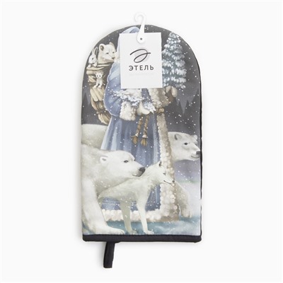 Варежка-прихватка новогодняя «Этель. Мгновения зимы» 15×28 см, саржа, 100% хл, ватин 250 г/м²