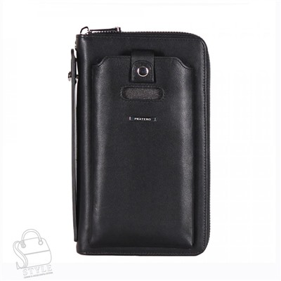 Клатч мужской кожаный 20930 black Pratero