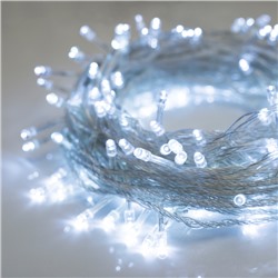 УЦЕНКА Гирлянда «Нить», 20 м, IP20, 200 LED, 220 В, 8 режимов, прозрачная нить, свечение белое