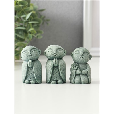 Набор фигурок песчаник «Буддийские монахи», 3 шт., 3.2×3.5×6.2 см