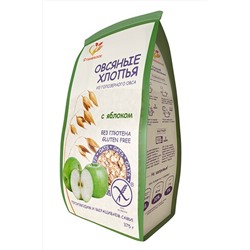 Хлопья овсяные с яблоком без глютена 375г ЭКОПРОДУКТЫ, 1185004