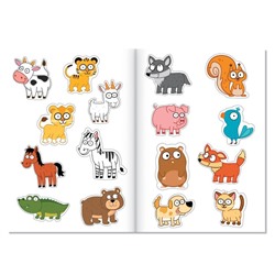 Книги с наклейками «Весёлые половинки», набор 4 шт., Синий трактор