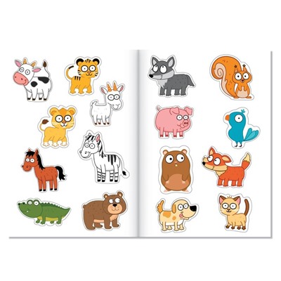 Книги с наклейками «Весёлые половинки», набор 4 шт., Синий трактор