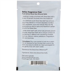 One with Nature, Dead Sea Spa, Mineral Salts, Detox, Fragrance Free , 2.5 oz (70 g)