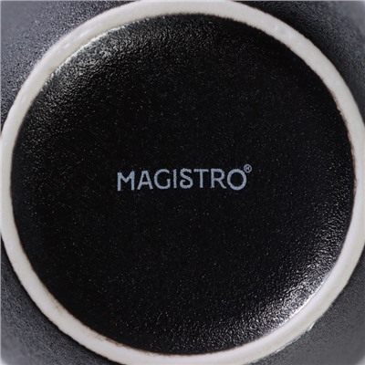 Кружка Magistro Carbon, 380 мл, фарфор, чёрная