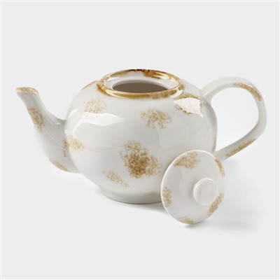 Заварочный чайник Доляна Organic Gold, 650 мл, фарфор, белый