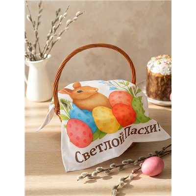 Салфетка пасхальная на стол «Пасхальный кролик» 65×65 см