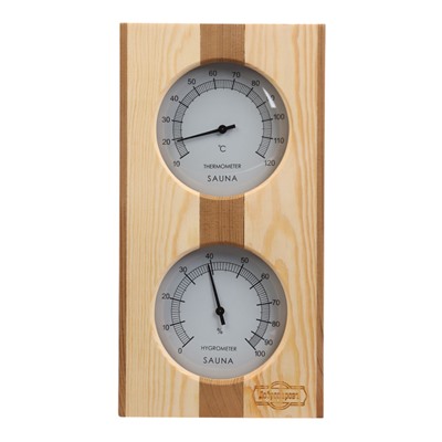 Термометр - гигрометр для бани и сауны «Вертикальный», деревянный, «Добропаровъ»