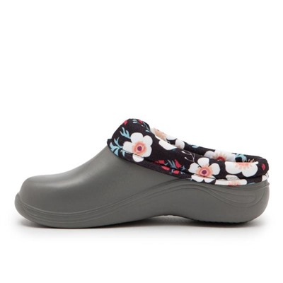 Галоши женские «Цветочки», размер 37-38, серые